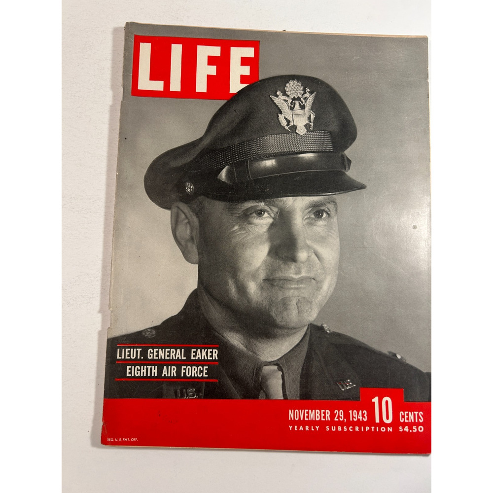 LIFE Magazine November 29 1943 WWII Lt General Eaker Eighth Air Force Aviation
